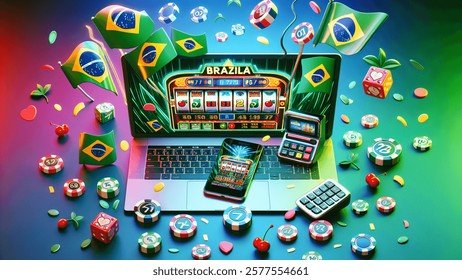 Ilustrasi permainan Slot Online dengan efek dinamis